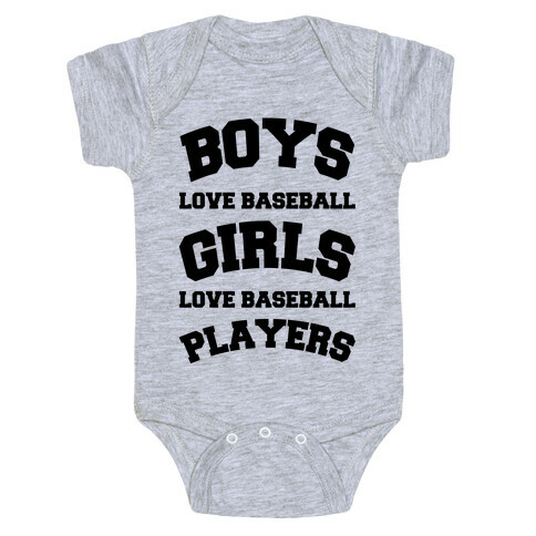 Boys and Girls Love Baseball Baby One-Piece