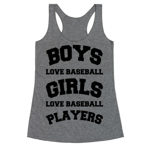 Boys and Girls Love Baseball Racerback Tank Top