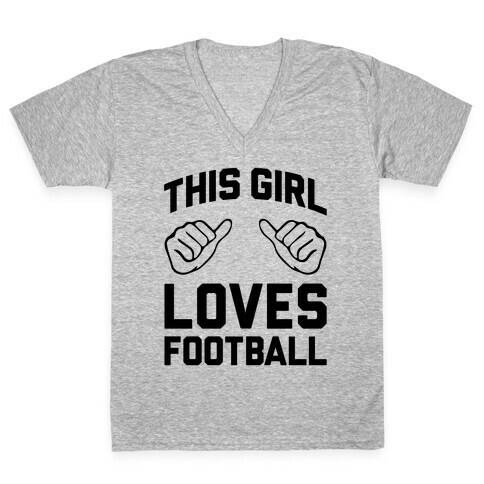 This Girl Loves Football V-Neck Tee Shirt