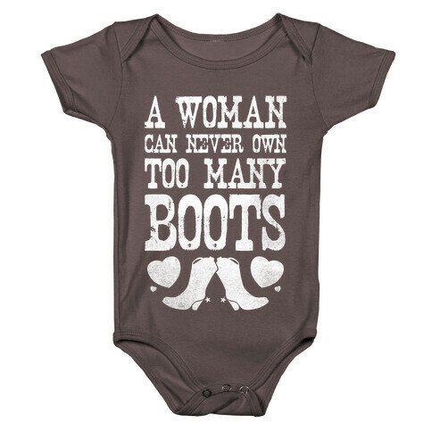 No Such Thing As Too Many Boots Baby One-Piece