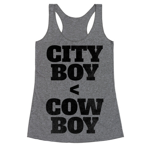 City Boy < Cowboy Racerback Tank Top
