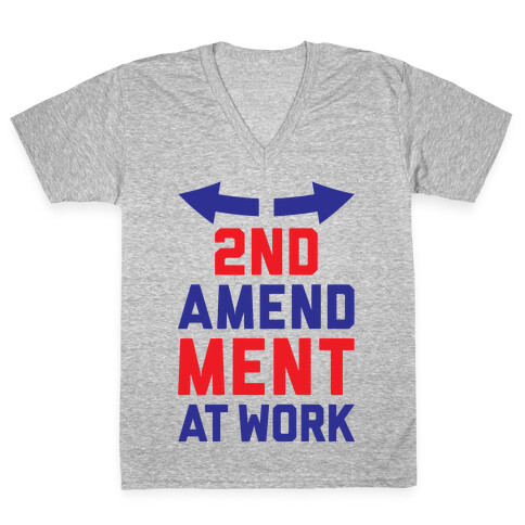 2nd Amendment At Work V-Neck Tee Shirt