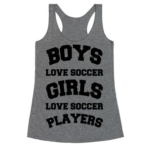 Boys and Girls Love Soccer Racerback Tank Top
