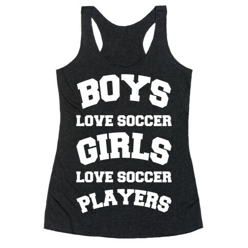 Boys and Girls Love Soccer Racerback Tank Top