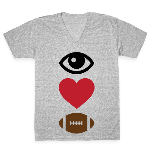 Eye Love Football V-Neck Tee Shirt