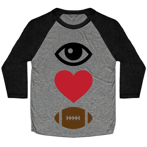 Eye Love Football Baseball Tee