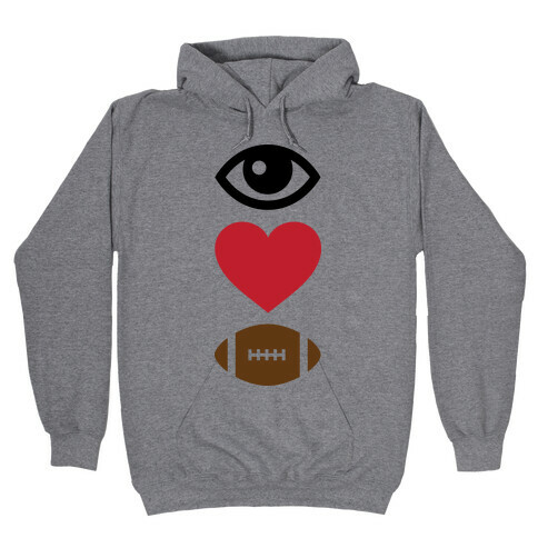 Eye Love Football Hooded Sweatshirt