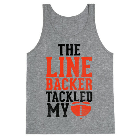 The Linebacker Tackled My Heart (Red Heart) Tank Top