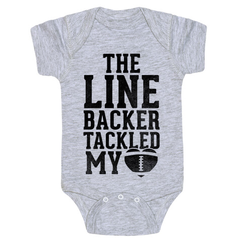 The Linebacker Tackled My Heart Baby One-Piece