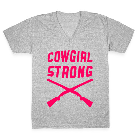 Cowgirl Strong V-Neck Tee Shirt