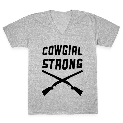 Cowgirl Strong V-Neck Tee Shirt