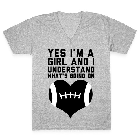 I Understand Football V-Neck Tee Shirt