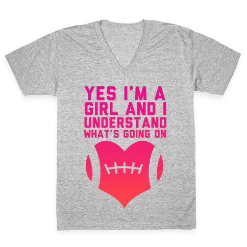 I Understand Football V-Neck Tee Shirt