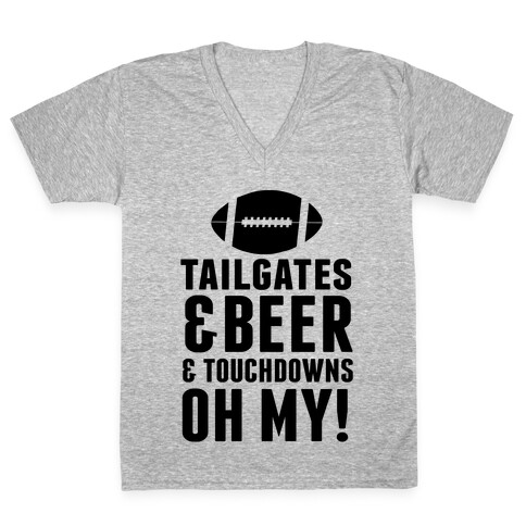 Tailgates & Beer & Touchdowns V-Neck Tee Shirt