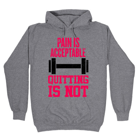 Pain Is Acceptable, Quitting Is Not Hooded Sweatshirt