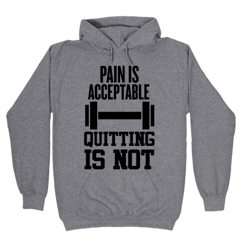 Pain Is Acceptable, Quitting Is Not Hooded Sweatshirt