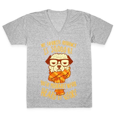 Hipster Dog V-Neck Tee Shirt