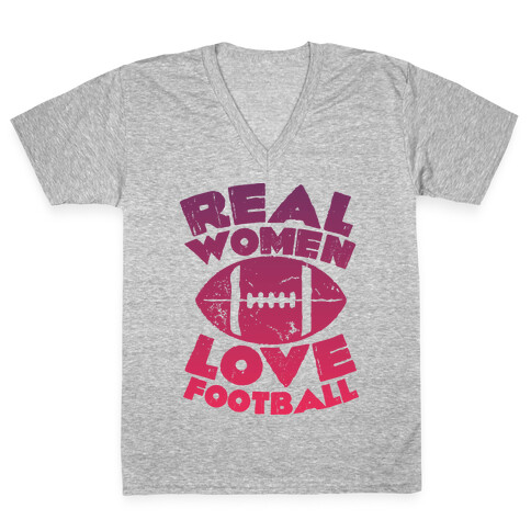 Real Women Love Football V-Neck Tee Shirt