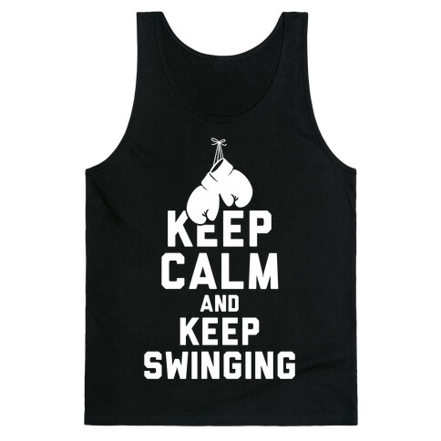 Keep Calm and Keep Swinging (White Ink) Tank Top