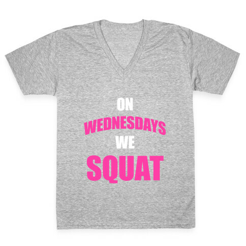 On Wednesdays We Squat V-Neck Tee Shirt