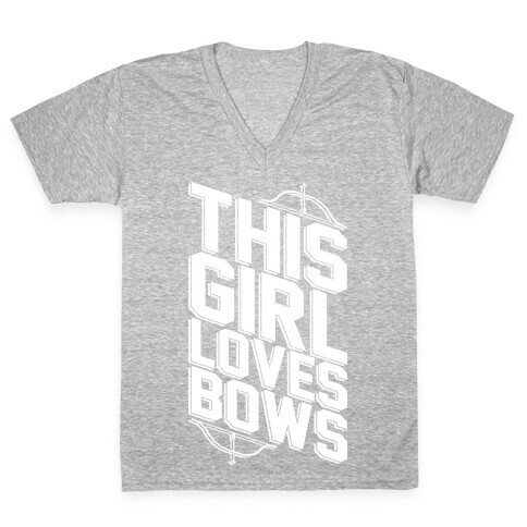 This Girl Loves Bows V-Neck Tee Shirt