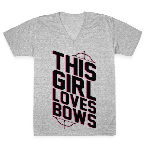 This Girl Loves Bows V-Neck Tee Shirt