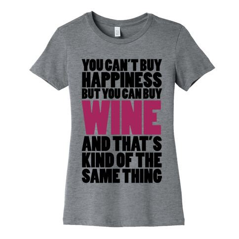 Wine Is My Happiness Womens T-Shirt