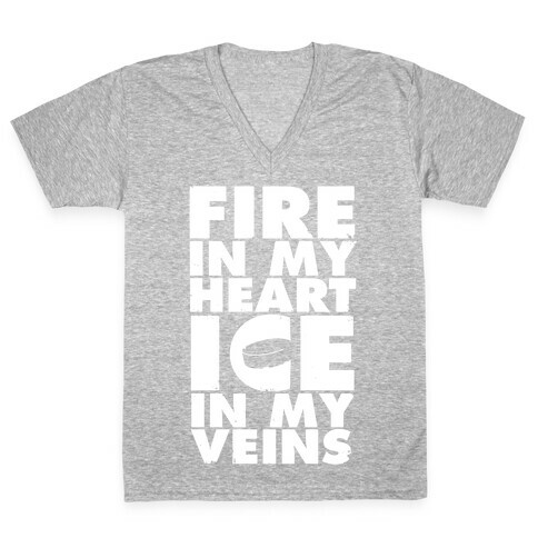 Fire In My Heart, Ice In My Veins V-Neck Tee Shirt