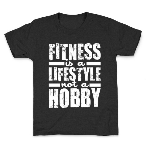Fitness Is A Lifestyle (White Ink) Kids T-Shirt