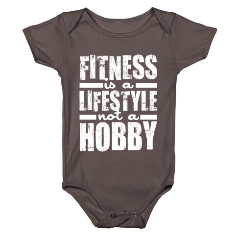 Fitness Is A Lifestyle (White Ink) Baby One-Piece