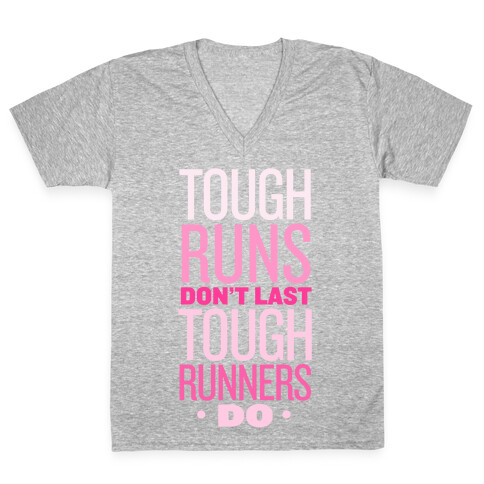 Tough Runners (Pink) V-Neck Tee Shirt