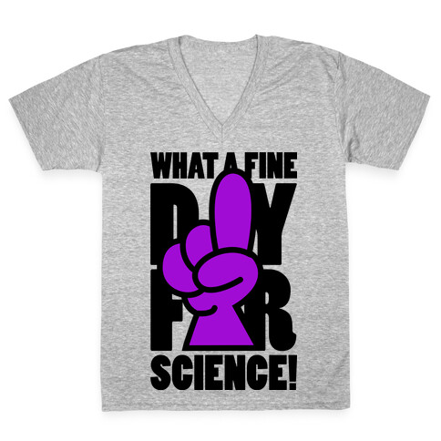 What A Fine Day For Science V-Neck Tee Shirt