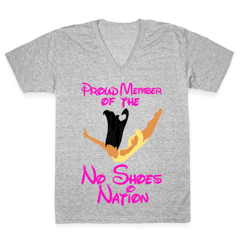 Proud Member of The No Shoes Nation (Pocahontas) V-Neck Tee Shirt