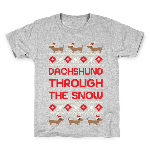 Dachshund Through The Snow Kids T-Shirt