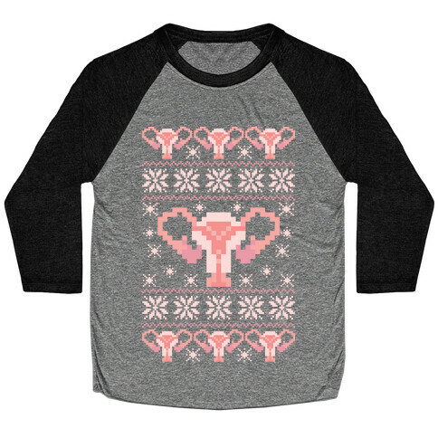 Uterus Sweater Pattern Baseball Tee