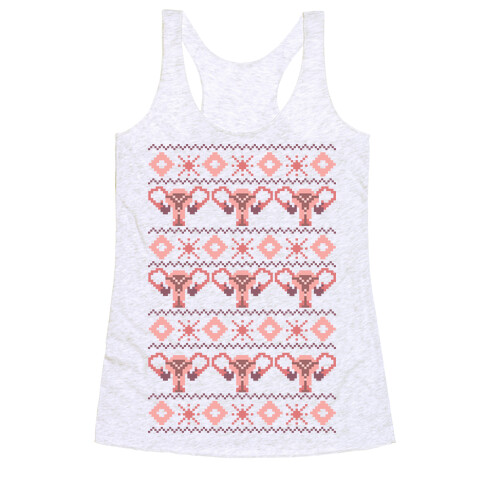 Cuterus Uterus Pattern Racerback Tank Top