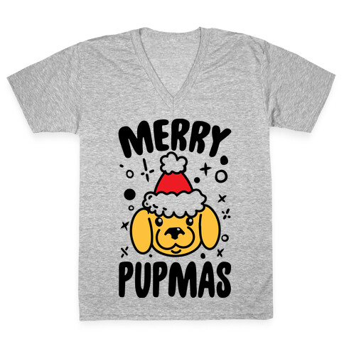 Merry Pupmas V-Neck Tee Shirt