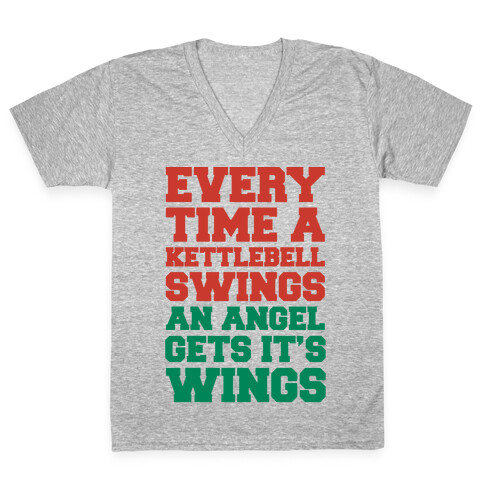 Every Time A Kettlebell Wings An Angel Gets Its Wings V-Neck Tee Shirt