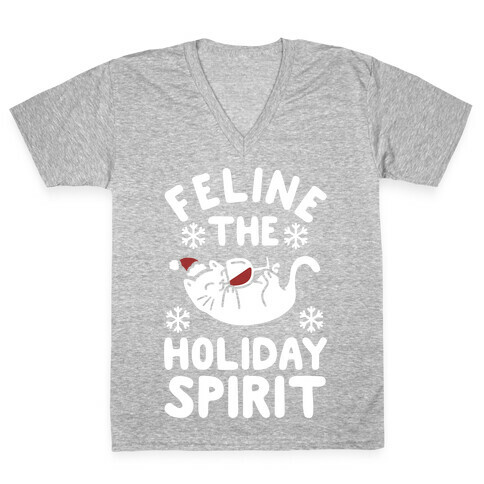 Feline the Holiday Spirit V-Neck Tee Shirt