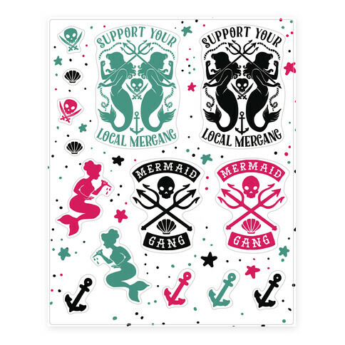 Mermaid Gang  Stickers and Decal Sheet