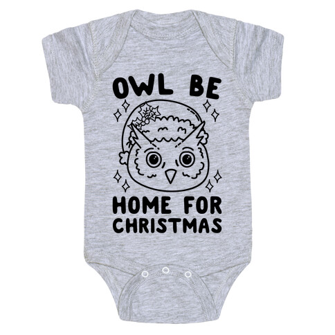 Owl Be Home For Christmas Baby One-Piece