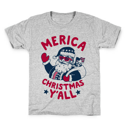 Merica Christmas Y'all Kids T-Shirt