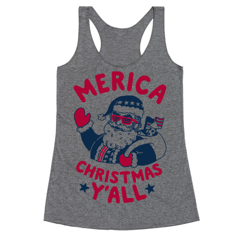 Merica Christmas Y'all Racerback Tank Top