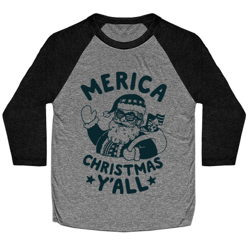 Merica Christmas Y'all Baseball Tee