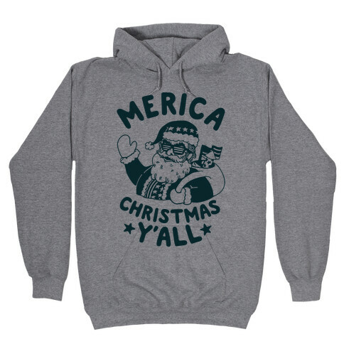Merica Christmas Y'all Hooded Sweatshirt