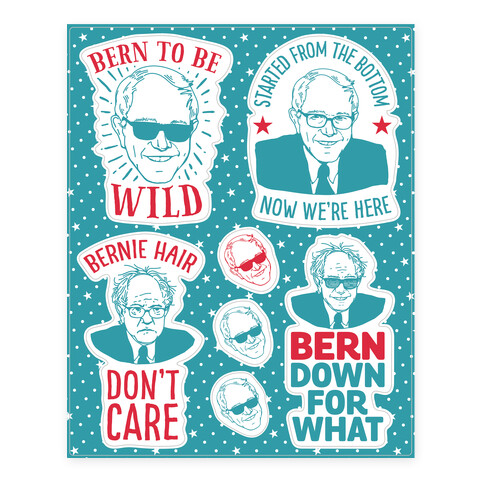 Bernie Sanders Party  Stickers and Decal Sheet