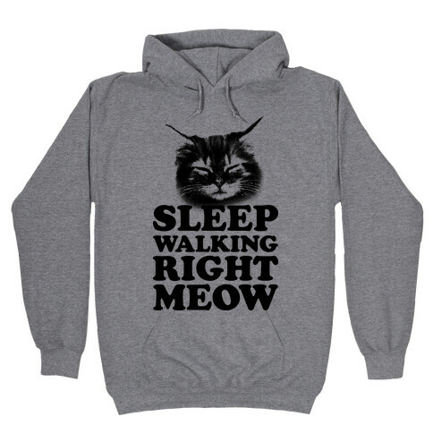 Sleep Walking Right Meow Hooded Sweatshirt