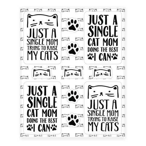Cat Mom  Stickers and Decal Sheet