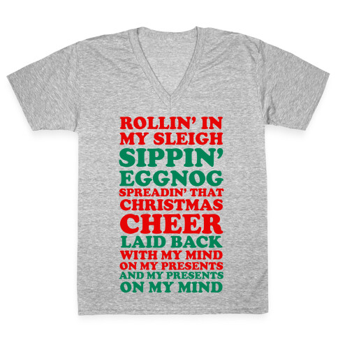 Santa Rap ( Rollin' in My Sleigh ) V-Neck Tee Shirt