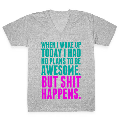 No Plans to Be Awesome V-Neck Tee Shirt